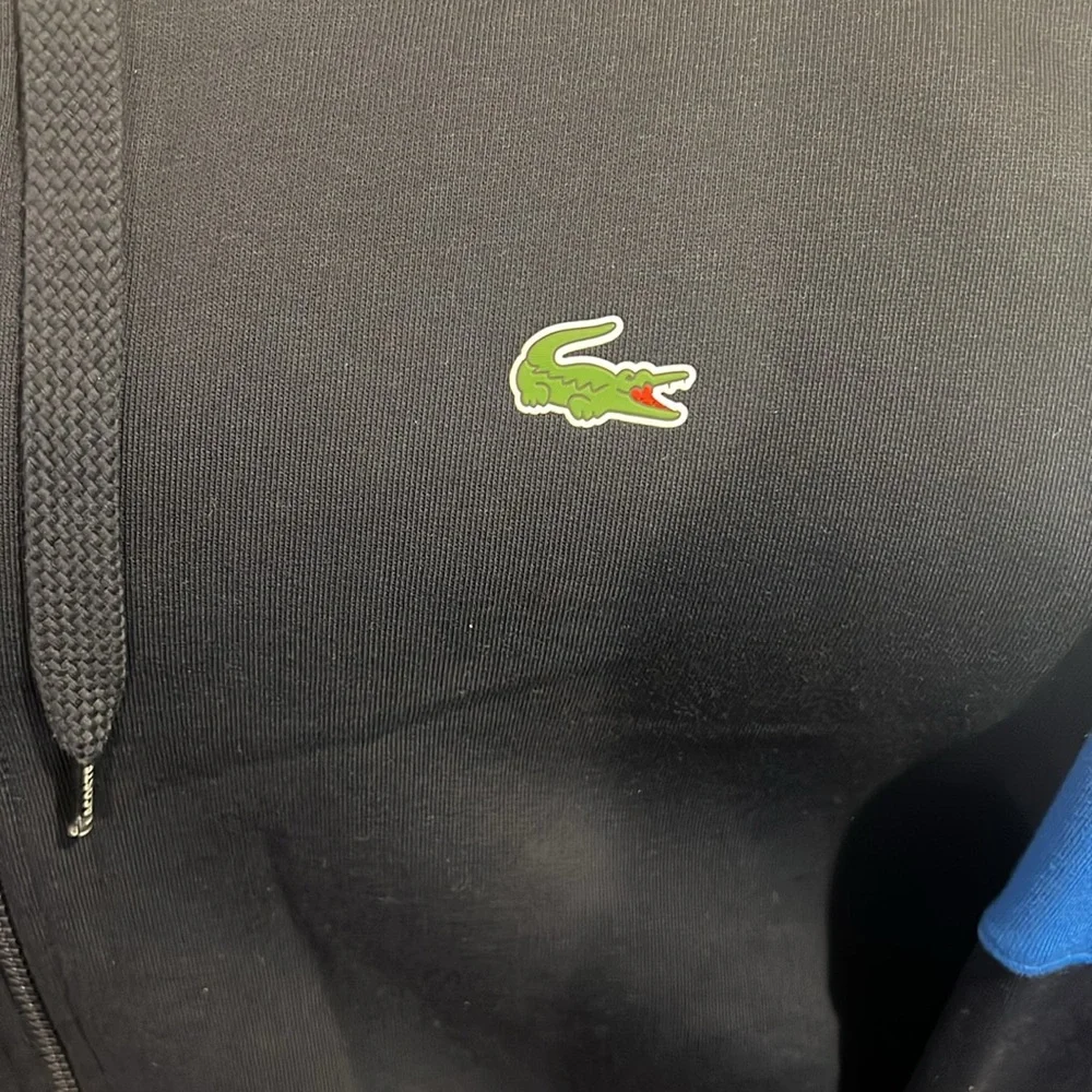 Lacoste Navy Blue Hoodie with White and Blue Accents - Picture 3 of 8